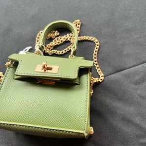 Small green petite cross bag